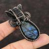 Labradorite Pendant Copper Wire Wrapped Pendant Handmade Pendant Labradorite Gemstone Jewelry Gift For Her Copper Jewelry Birthstone Pendant