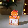 Pepparkaksmannens Julnedräkningskalender Träklossar Bordsdekoration Helgdagens Adventskalender för Kontorsbord