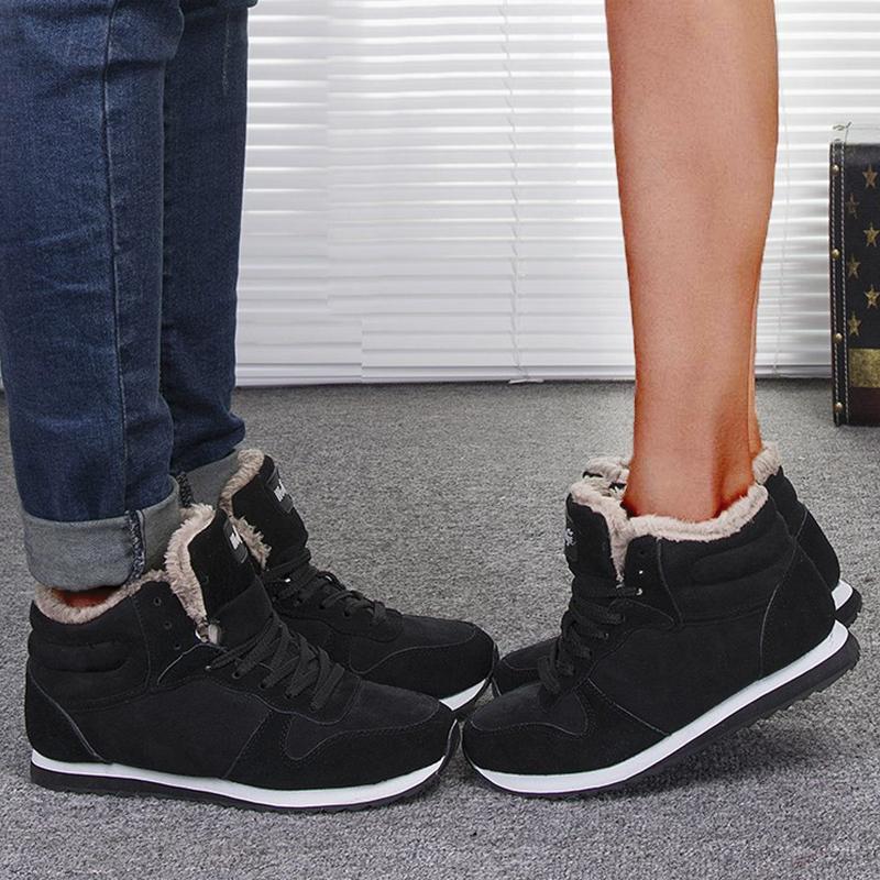 Women Boots Snow Fur Women's Boots Lace-Up Ladies Shoes Flat Platform Ankle Boots New Keep Warm Winter Boot Female Botas Mujer