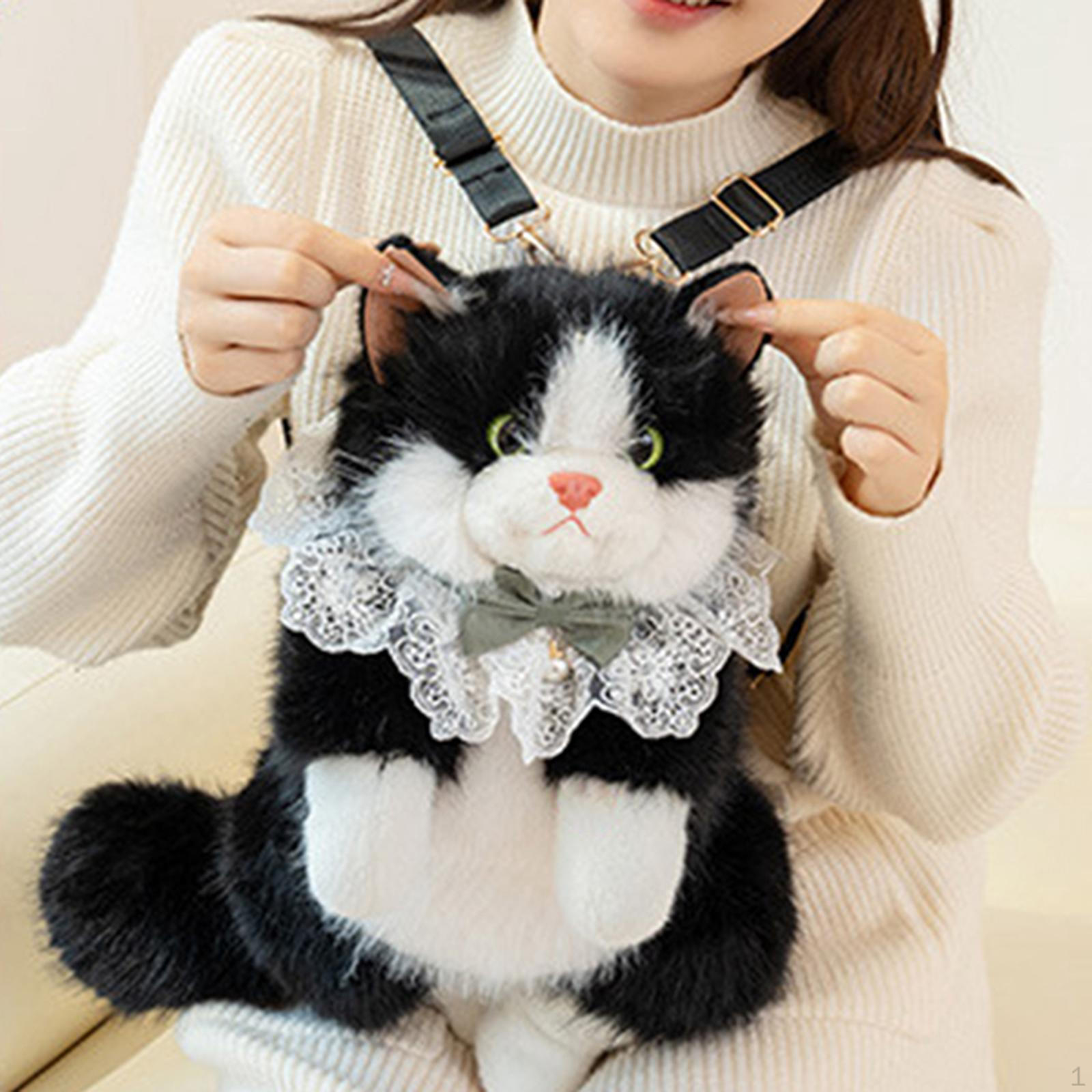 Рюкзак в форме кошки Милый для женщин Стильный с регулируемыми лямками Повседневный Daypack чёрный 3150₽