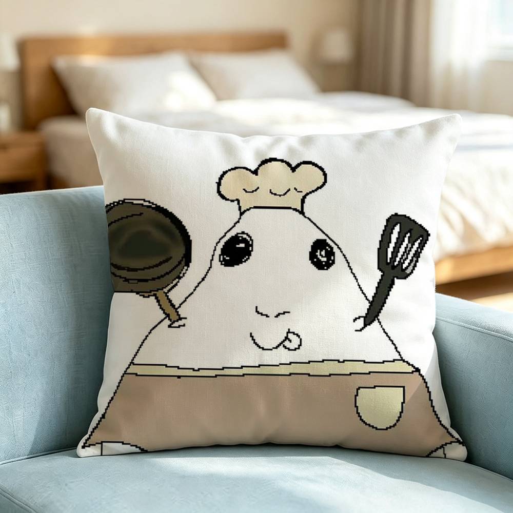Hamster C-Caveman FUNNY Square Double-Sided printed Pillow Case Bedroom Bedside Pillow Sofa Cushion Cover Gift