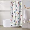 Watercolor Christmas Lights Shower Curtain Set with  Hooks, Colorful Waterproof Polyester Fabric Bathroom Decor for Holiday Home