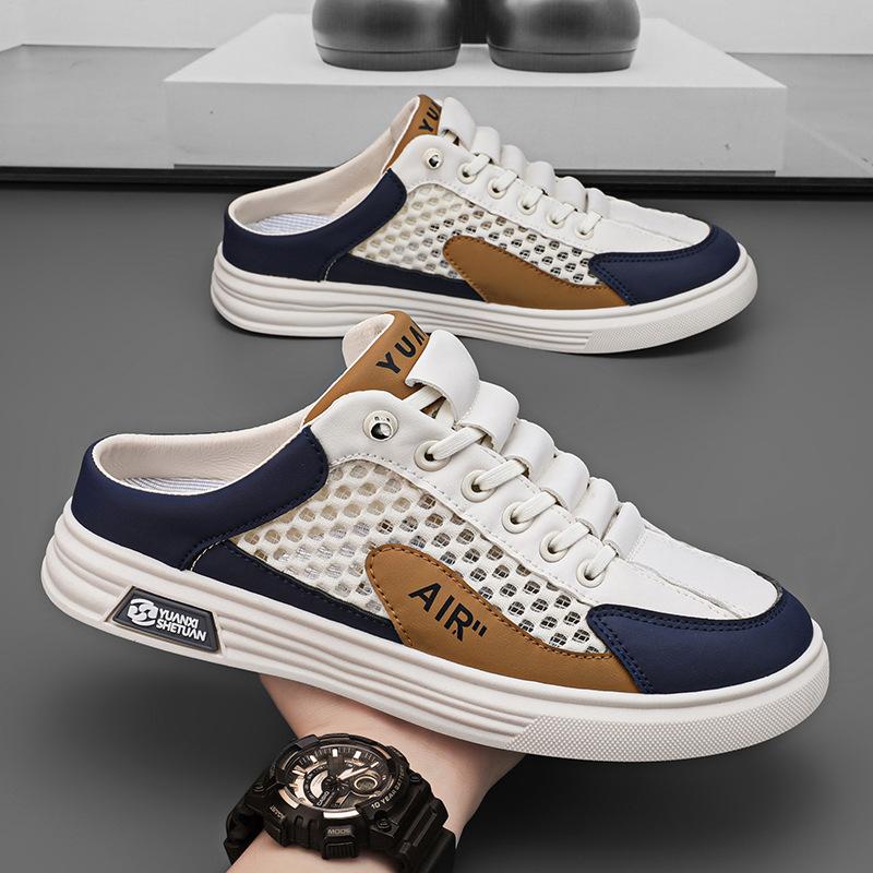 

2024 летняя мужская повседневная обувь, модные мужские полутапочки, мужская спортивная обувь, брендовая обувь, тапочки 44 хаки