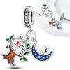 Original Charms Copper Tree House Moon And Star Beads Fit Charms Plata Bracelets For Women Women Jewelry Making Diy