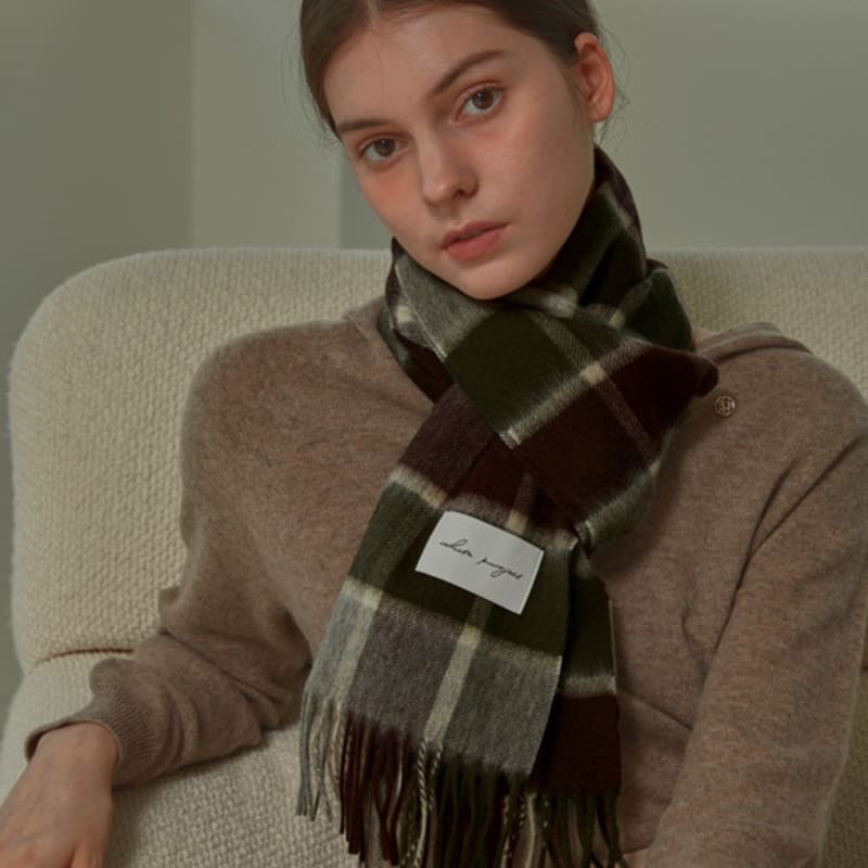 White Project SMALL PATTERN VIRGIN WOOL MUFFLER [4COLOR]