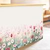 Creative Plants Wall Decals Pink Flowers Roses Baseboards Wall Stickers Decoration for Living Room Bedroom Waistline Home Decor