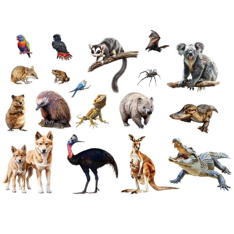 DIY Safari Animal Wall Stickers for Kids Room Decor Tiger Elephant Zebra Tropical Rainforest Savanna Nursery Decals Christmas Gifts