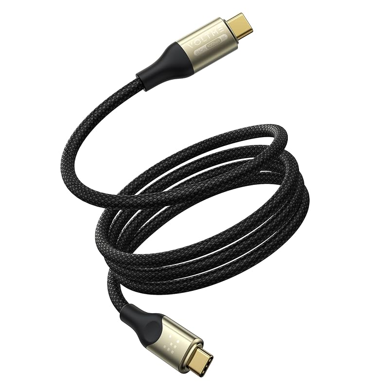 

Кабель VOLTME USB Type-C 240 Вт/5 А сверхбыстрая зарядка [видеовыход 8K@60 Гц] высокоскоростная передача данных 40 Гбит/с C для предотвращения отключения нейлона