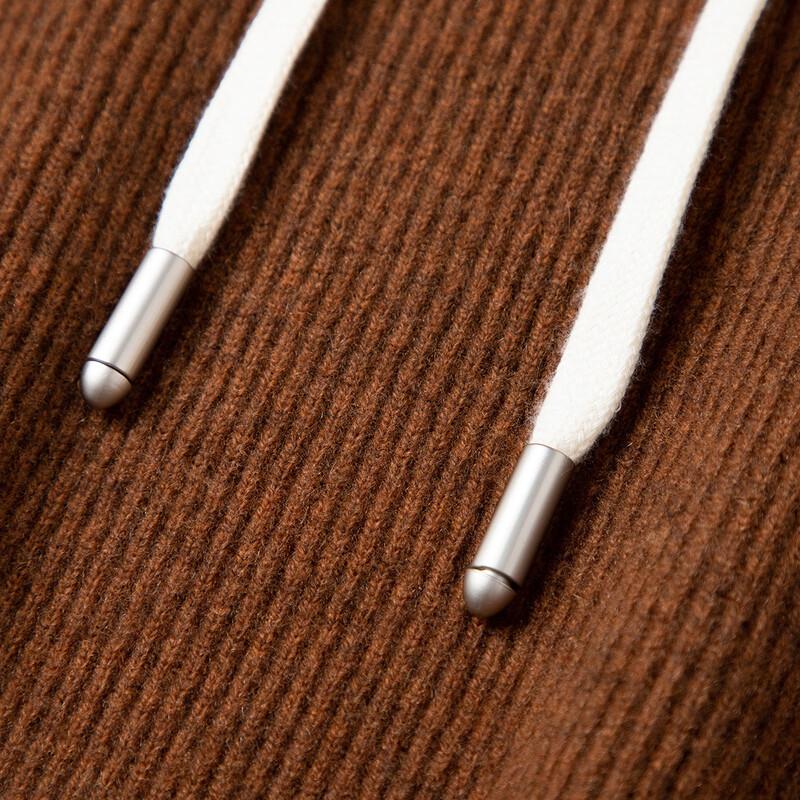 TUHUANG Women's 100% Wool Hooded Pullover Sweater