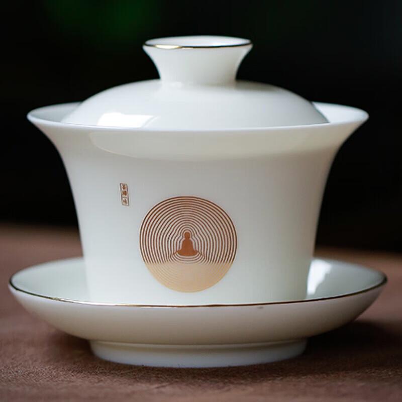 Chinese White Ceramic Kung Fu Tea Set with Gaiwan