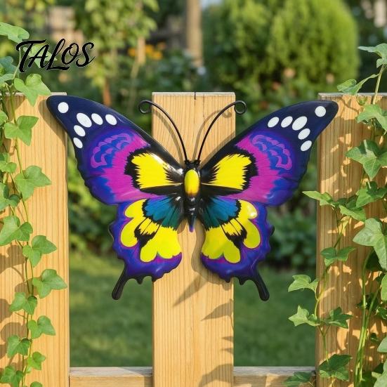 Rustproof Metal Wall Art Butterfly Decor for Garden Yard Patio, Large Iron Patio Decorations Hanging Sculpture, Outdoor Fence Farmhouse Decorative