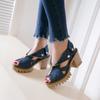 Moda Moda Scarpe Donna 2025 Tacco Blocco Sandali Alti Donna Taglia Grande Lusso Comfort Denim Chunky Tacchi Alti Ragazze Zoccoli Basso Cle
