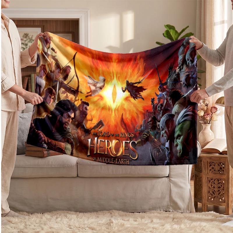 The Lord of the Rings Printed Flannel Blanket, Skin Friendly Warm Throw for Indoor Couch Bed Daily Use