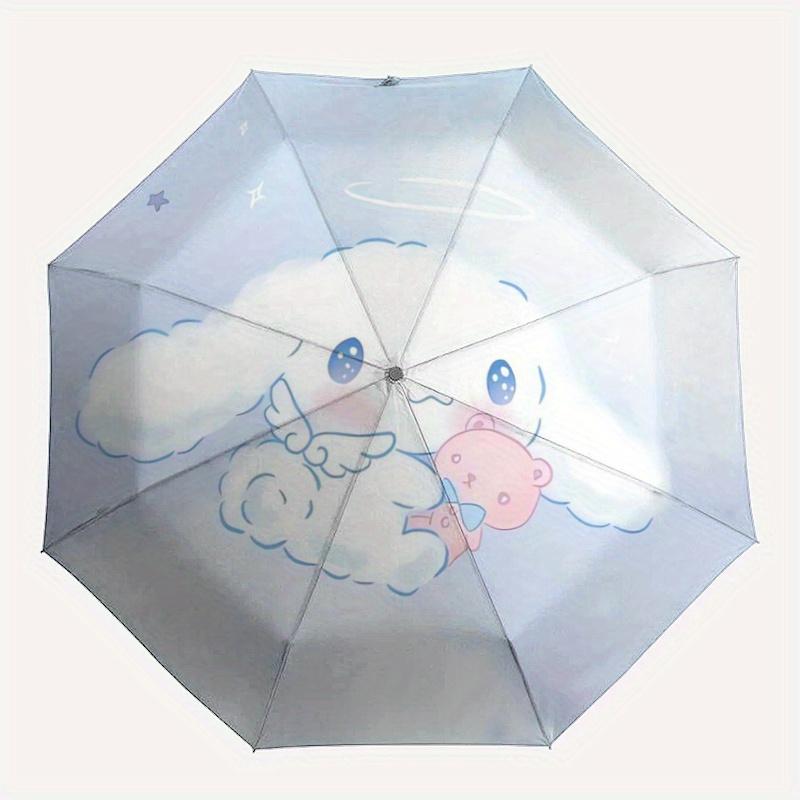 1pc Angel Cinnamoroll Ideas Durable Cartoon Folding Umbrella, Portable 3-Fold Compact Umbrella for Men and Women, Suitable for Travel or Daily Use.S00