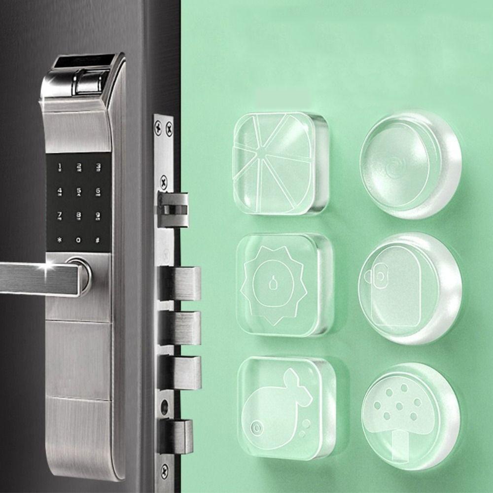 3Pcs/set Mute Door Stopper Transparent Silicone Self Adhesive Safety Shock Absorber Wall Protector Handle Anti-crash Pad