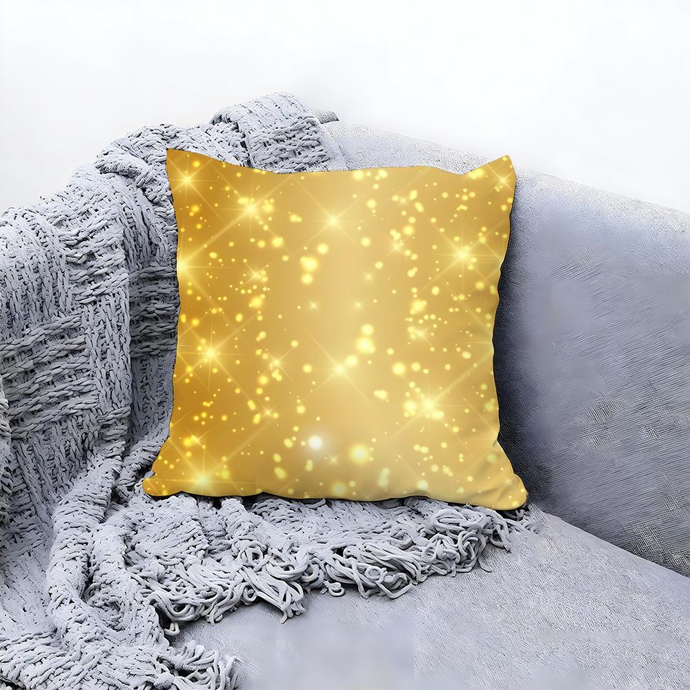 Glänzender Goldener Feiner Leichter Flecken Kissenbezug Premium Komfort Wendbare Kissenhülle in Einem Design für Jedes Zimmer Auto Innenraum