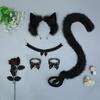 5 Stück Sexuelles Simulations-Tierohren-Set mit süßem Schwanz, Spitze, Handglöckchen, Halsglöckchen, Auf Lager, Plüsch-Cosplay-Requisiten, Kopfschmuck, Haarschmuck