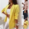 2026 Autumn European & American Solid Color Long-Sleeve Blazer for Women