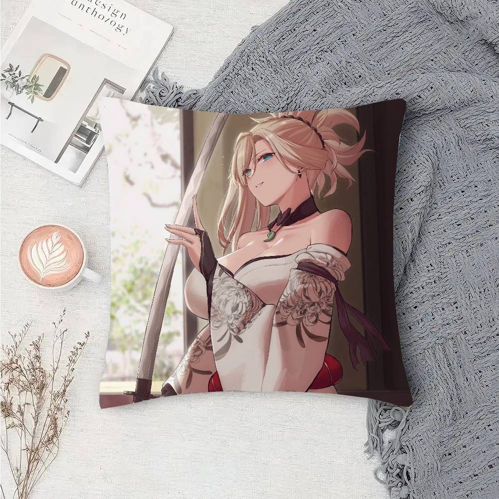 Miyamoto Musashi Anime Fate Pillow Case Fashion Square Pillowcase Bedroom Sofa Room Ins Decoration Leisure