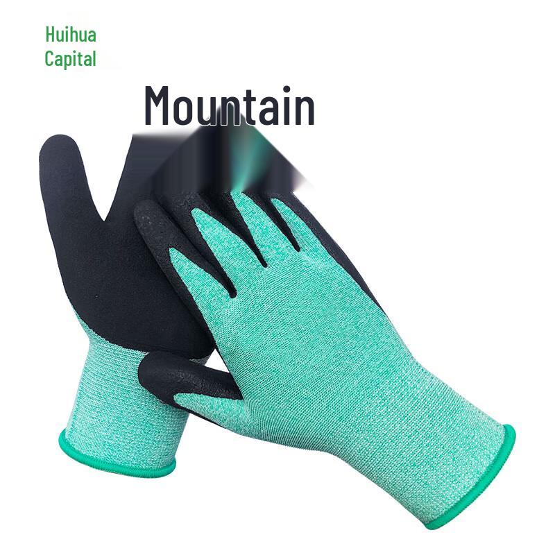 Huihuadu Durable Green Palm-Coated Work Gloves