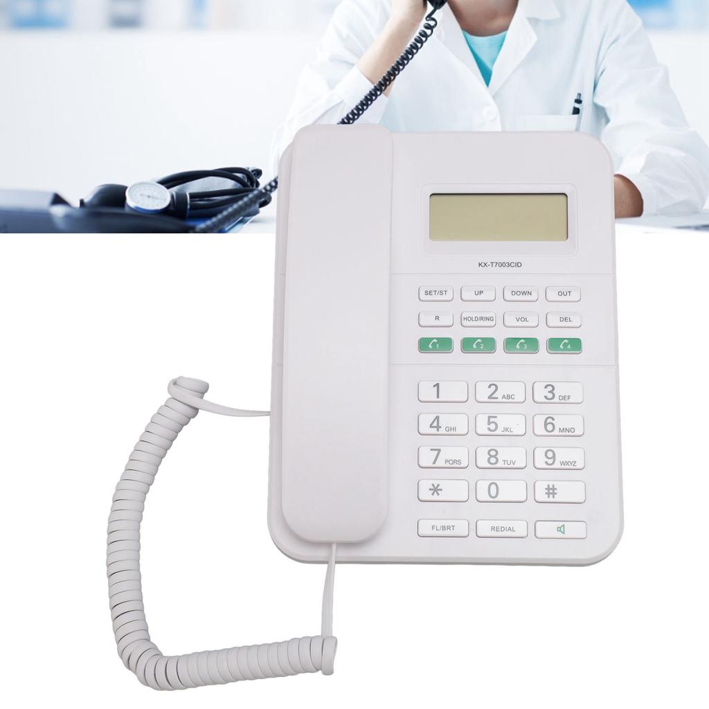 Corded Landline Phone 4 Levels Volume and 5 Levels LCD Brightness   Caller ID HD 16 Bit Display English Corded Phone