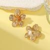 Versatile Five-Petal Irregular Metal Flower Stud Earrings