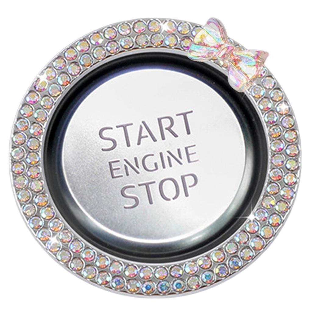 Engine Start Button Rhinestone Car Engine Start Ring Dress Up Accessories Button Cover Engine