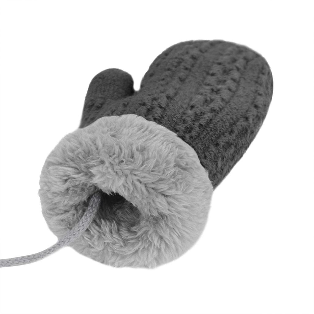 FakeFace Winter Warm Knit Solid for Toddlers Boys and Perfect for and Playing in the Includes Neck Kids' Mittens, Gloves, Double-Layered, Color, (Ages