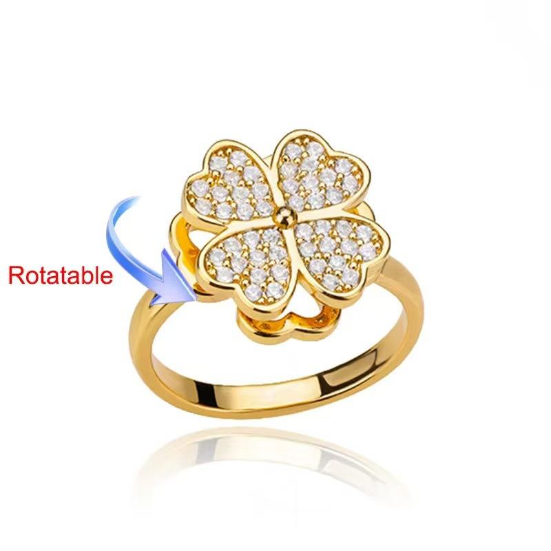 Fidget Spinner Ring for Women, Minimalist Fashion Rotatable Ring, INS Trend Light Luxury Cool Style Jewelry