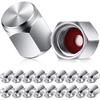 20 Pieces Tire Valve Stem Caps Brass Tire Valve Caps Silver Hexagon Shape Dust Proof Covers With Rubber O Ring For Car Truck Motorcycles Bike And