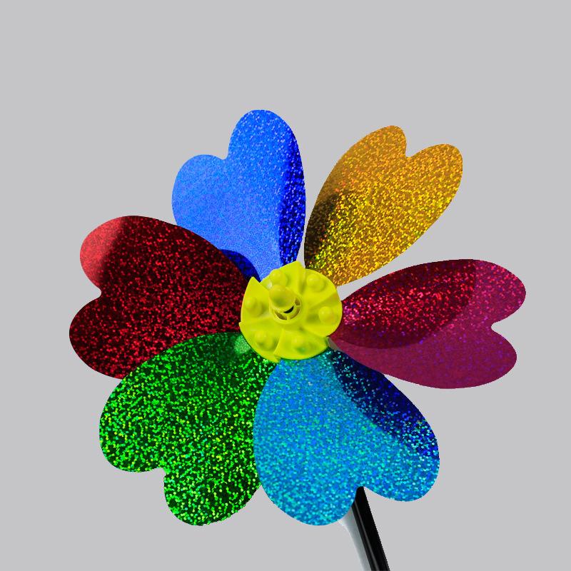 1 kus Barevný flitrový větrník Plastový tvar srdce Větrný mlýn Dekor Venkovní zahrada Trávník Slavnostní Jasné barvy Rotující Zábavná scéna