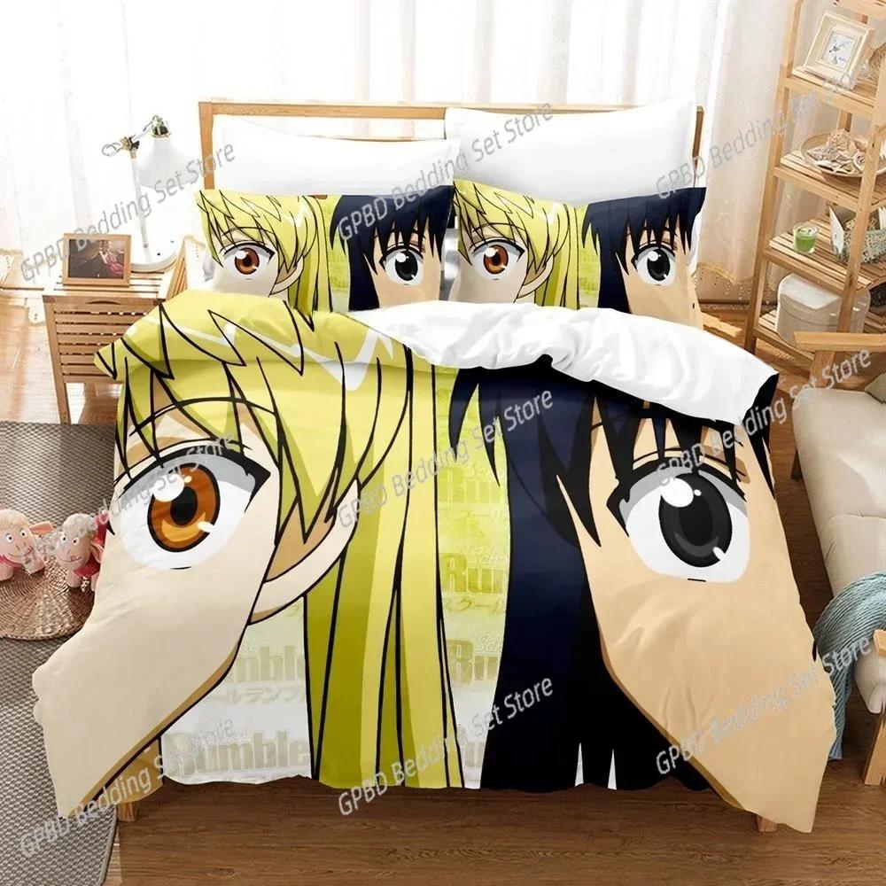 Luxury New 3D Print Anime School Rumble Bedding Set Single Twin Full Queen King Size Bed Set Bedroom Duvetcover Sets Home