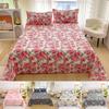 Simple Modern Plant Flower Printed Aloe Vera Cotton Brushed Bed Sheet Bedroom Printed Bed Cover Juego De Tres Piezas En La Cama