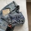Women Crossbody Bag Vintage Shoulder Bag Multi-Layer Pocket Denim Bag