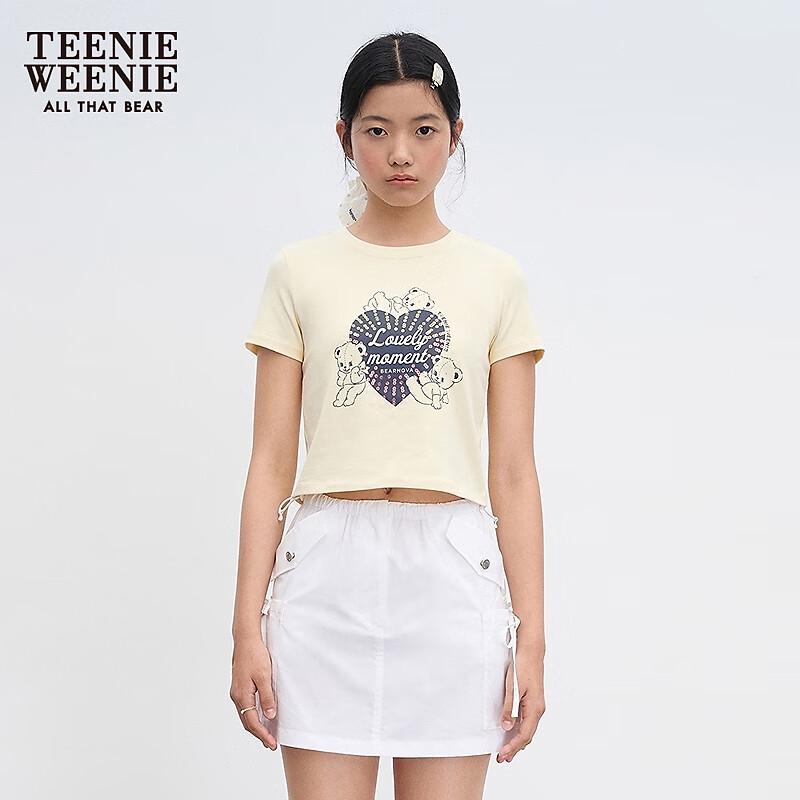 Teenie Weenie Bearnova Women s Cropped Sequin Print T-Shirt S