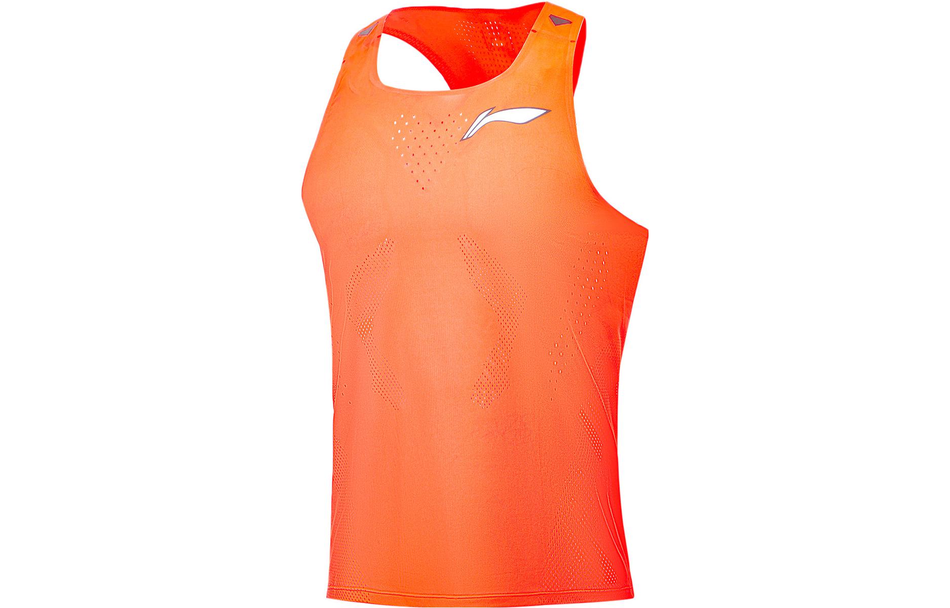 Li Ning Running Collection Running Tank Top Men s Neon Vibrant Orange AAYU005-3 2XL