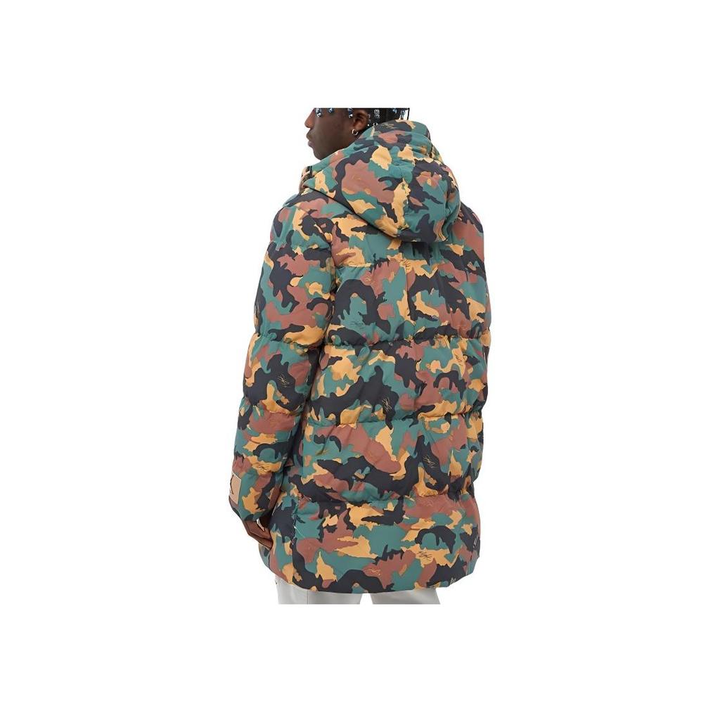 Jordan Flight All Over Camouflage Print Drawstring Hooded Down Jacket Men outerwear Multicolor DC9679-333