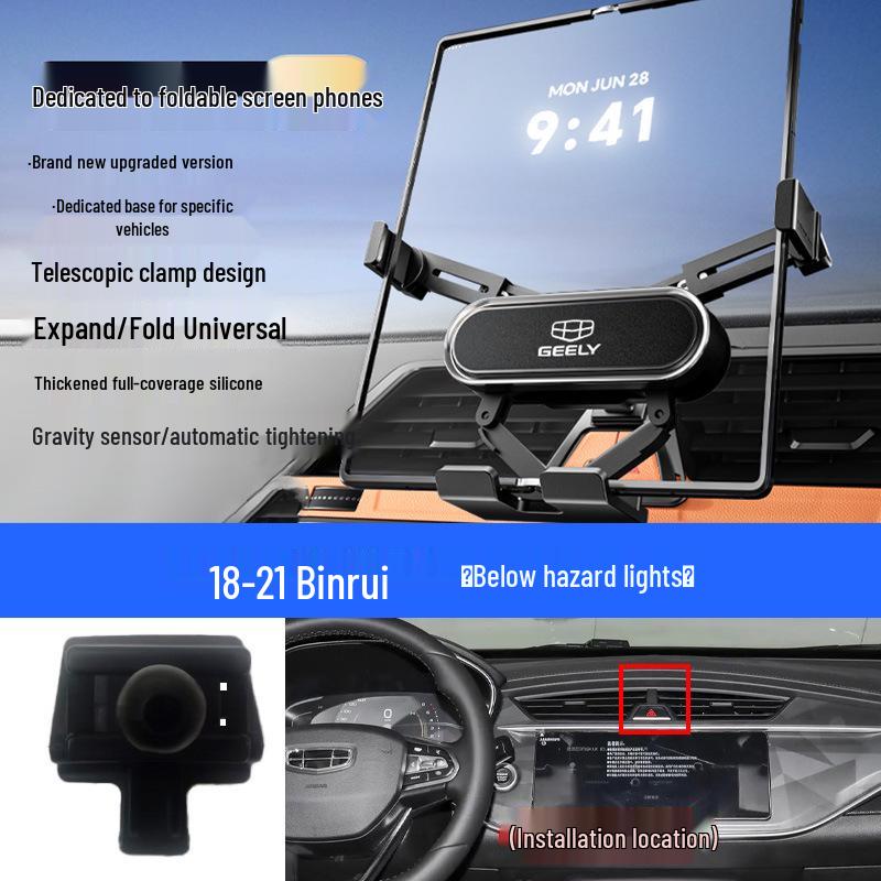 Custom Foldable Phone Holder for Geely Models: Emgrand, Boyue, Vision X1/X6, Jiaji, Binyue, Xingyue L, Xingyuan