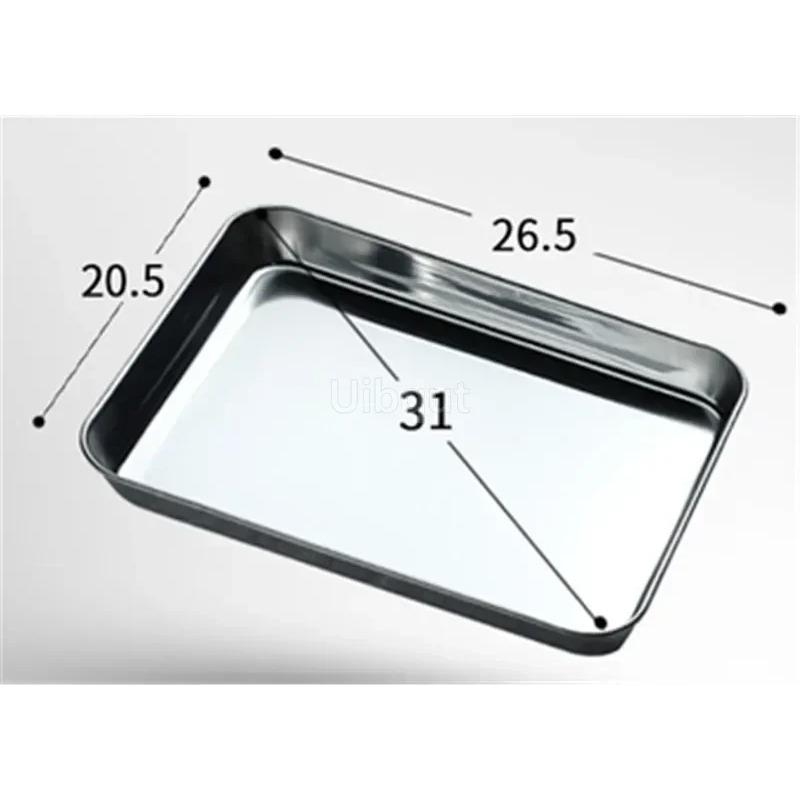 304 Stainless Steel Baking Tray Plate Bbq Tray with Removable Cooling Rack Set Baking Pan Sheet Non Toxic Oven Dishwasher Safe