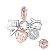925 Silver Heart Mum Dangle Dream Catcher Charm DIY Jewelry For Women Original Bracelet Beads
