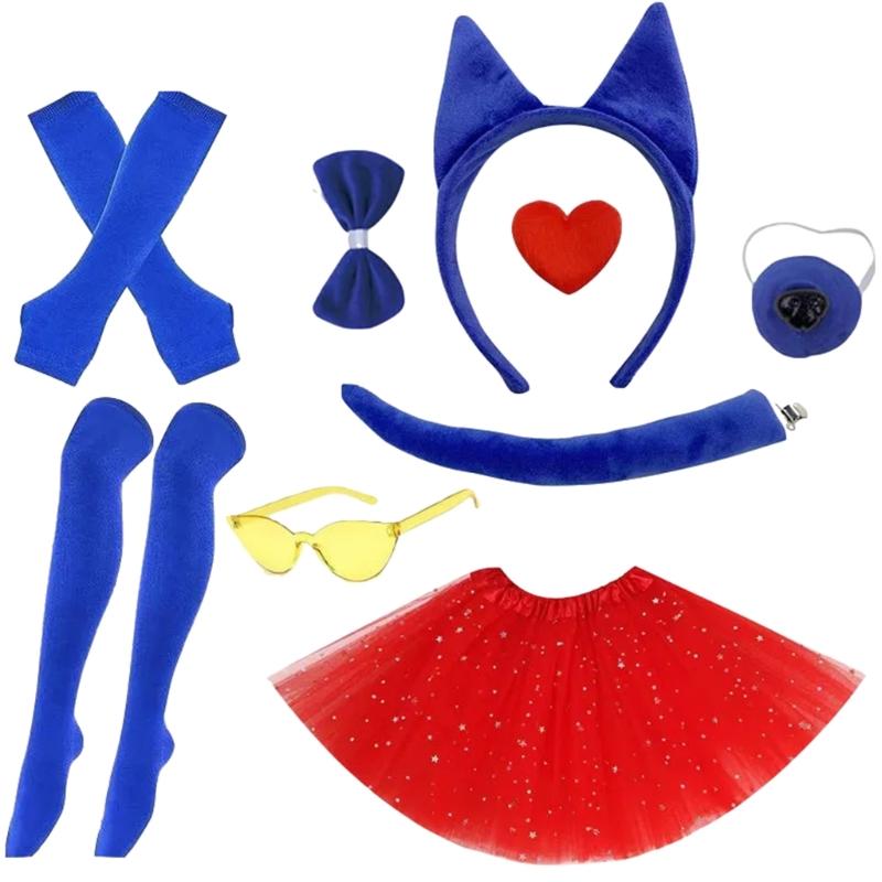 Tecknade Katter Hundar Åsnor Kostymtillbehör För Barn Pojke Flicka Halloween Cosplay Födelsedag Jul Rollek