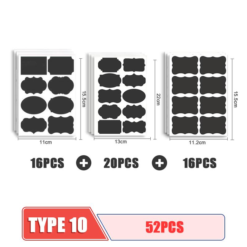 50pcs/sets Jars Labels Erasable Chalkboard Labels Waterproof Spice Sticker Craft Kitchen Blackboard Sticker Bottles Tag With Pen