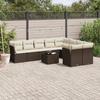 VidaXL Garden Lounge Set with Cushions 10 Pcs, Patio Sofas, Patio Furniture Set, Outdoor Furniture, Brown 3218183
