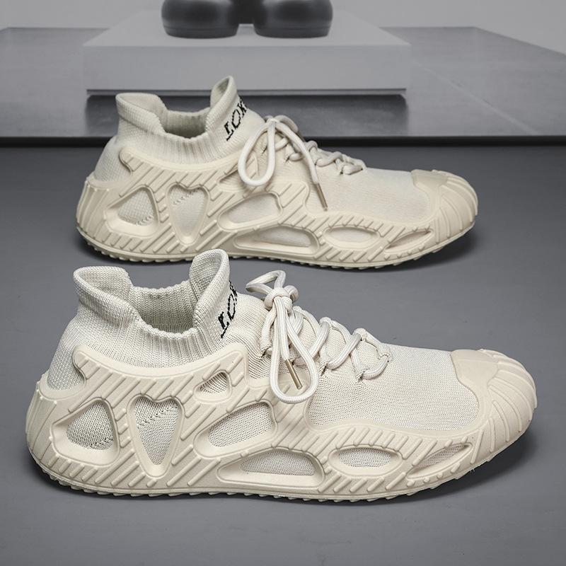 

Летающие тканые носки, мужская обувь с кокосом, весенняя трендовая мужская обувь, новинка 2023 года, дышащая обувь для спорта и отдыха, универсальная и модная обувь 44 белый