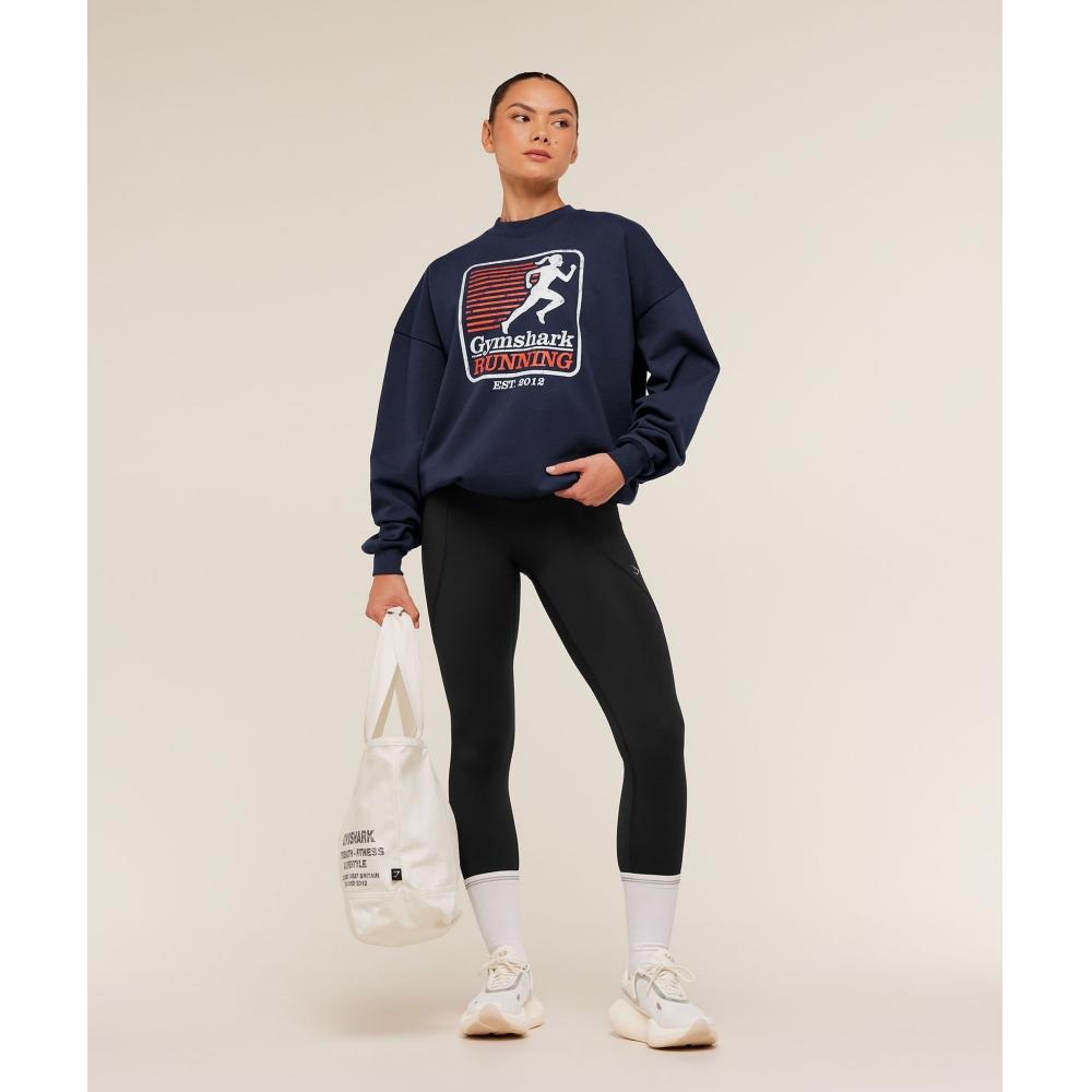 Gymshark Run Club Graphic Sweatshirt Heavy Blue B6b5g Uctn