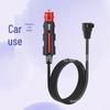 Dual-Outlet Cloverleaf Tail Car Fridge Cable with Red Pole Cigarette Lighter Plug