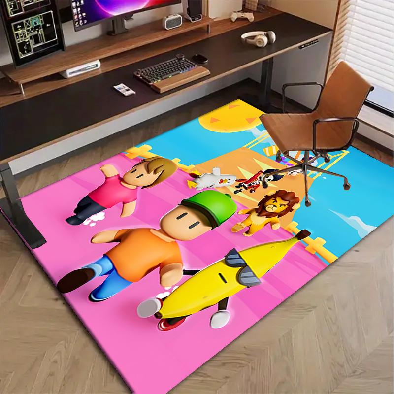 stumble guys Polyester Carpet, Soft Indoor Mat for Office Chair, Living Room, Computer Desk - Decorative Home Office Rug Design