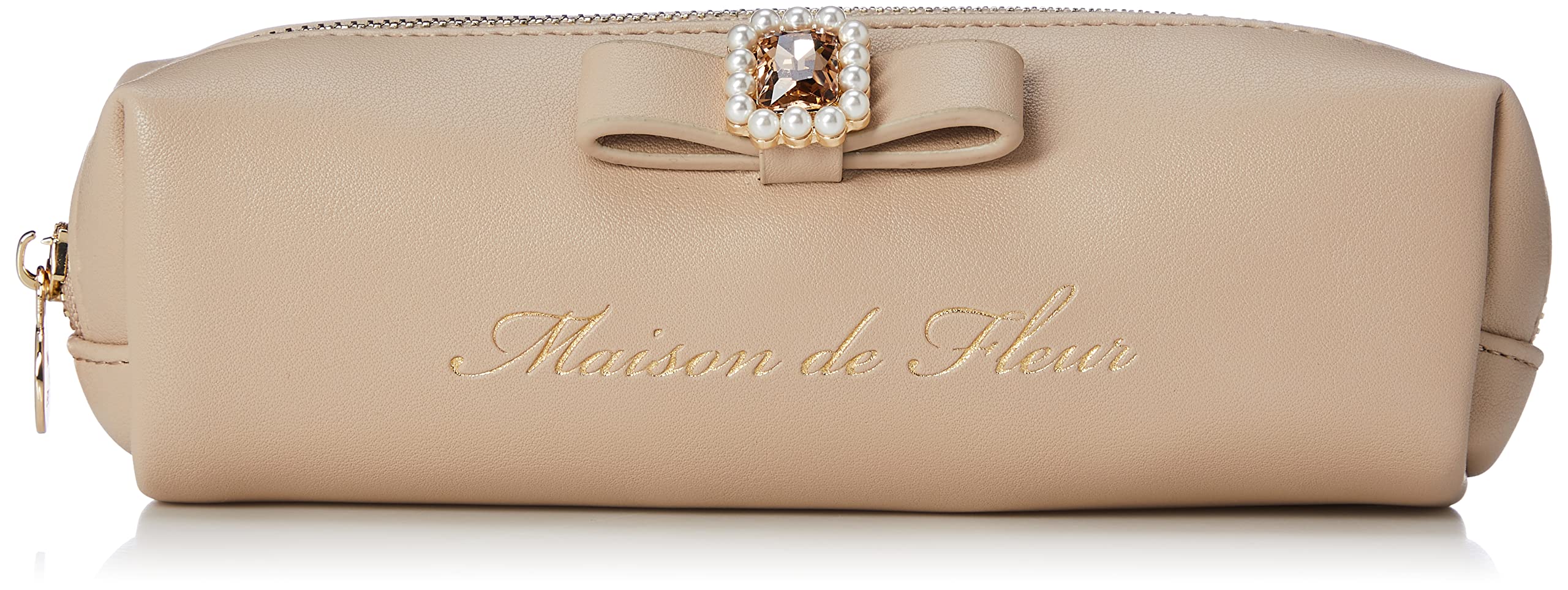 

de Pen Case Pearl Bijou синтетическая кожа лента пенал 8A21FTJ0500 бежевый [Maison Fleur] женский