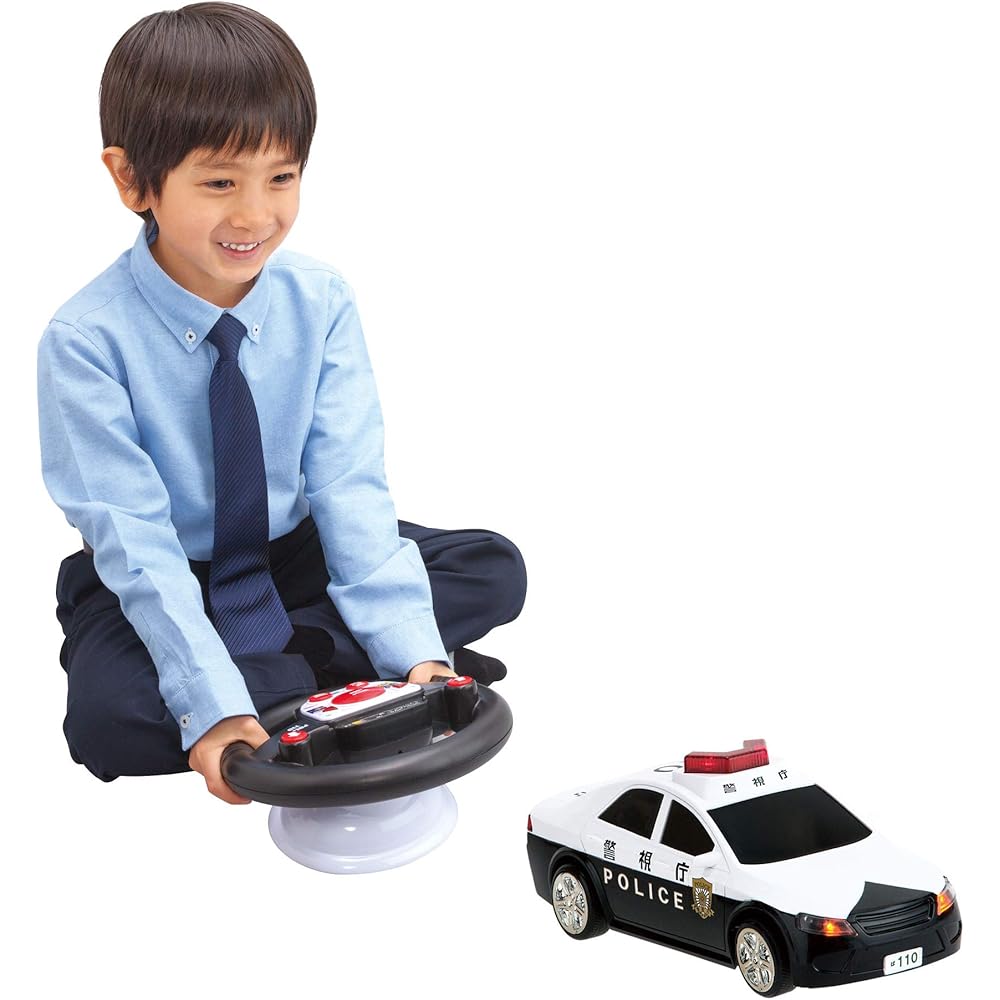 Happinet R/C Driving Patrol Car for Ages 5 and Up, Remote Control, Battery Operated, Toy Vehicle