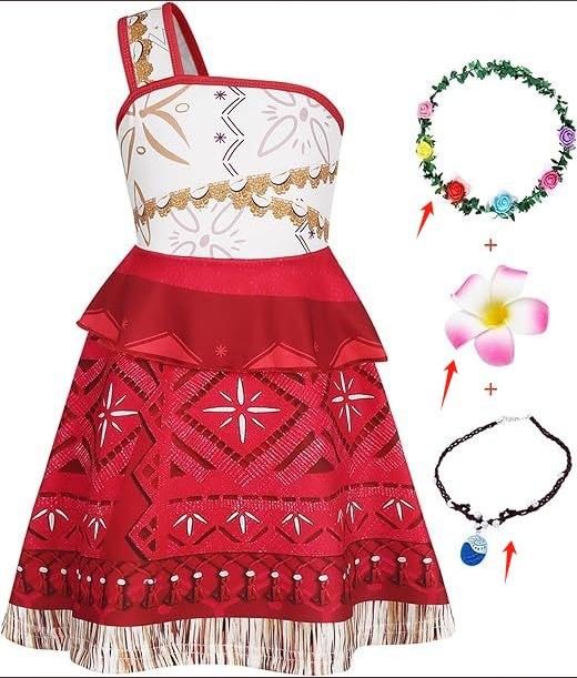 Moana Inspired Girls Fringed Beach Performance Dress
